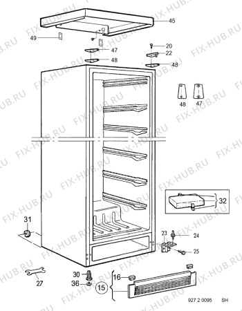 Взрыв-схема холодильника Electrolux ER3217C - Схема узла C10 Cabinet